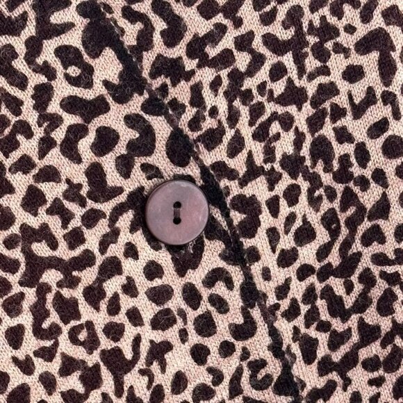 Scarf Wrap Marino wool Leopard Print Poncho Brownreversible 26 X 60 - Picture 5 of 13